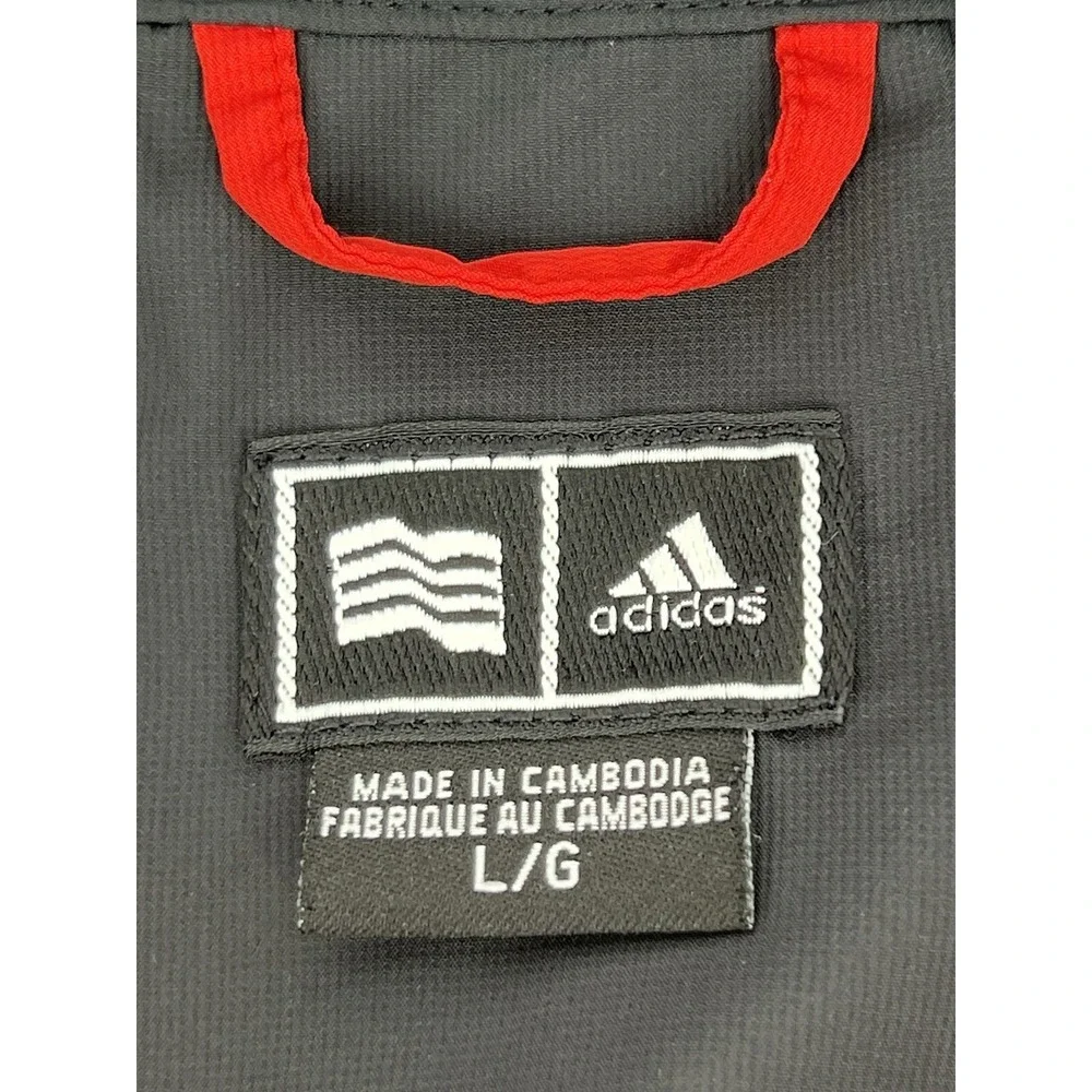 Adidas Jacket Men Large Golf Clima Proof Wind 1/4‎ Zip Pullover Short Sleeve Red